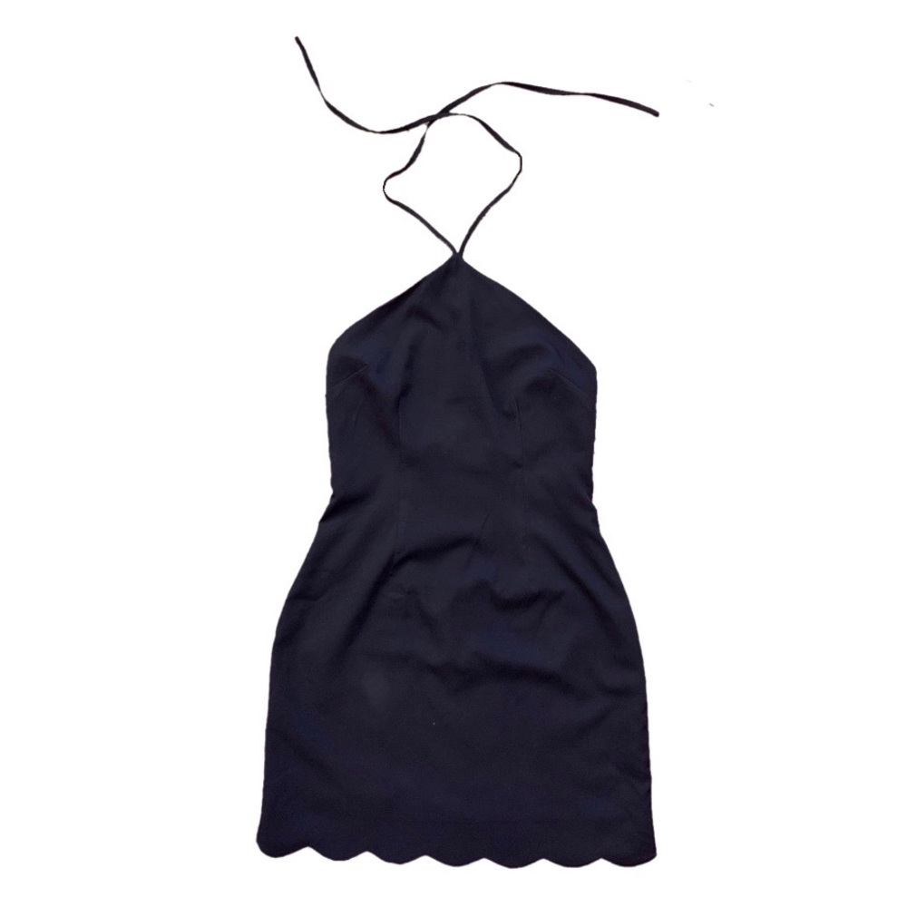 Tobi Scalloped Halter Mini Dress